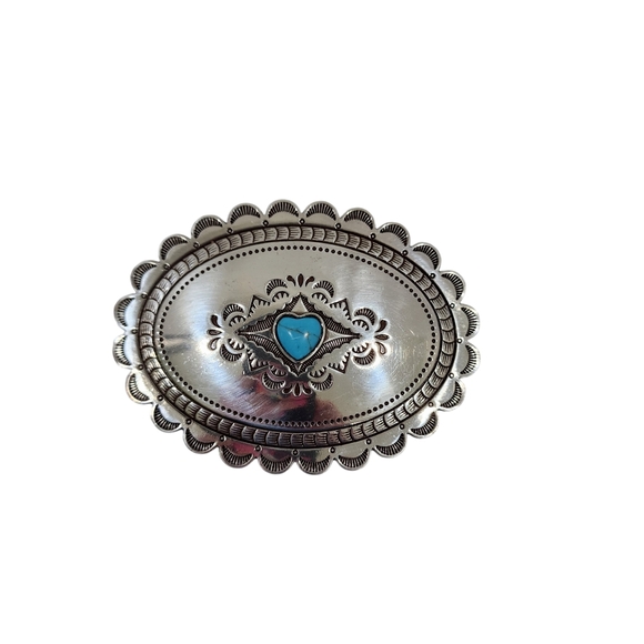 Accessories - SOUTHWESTERN BOHO WESTERN BLUE HEAT STONE BELT BUCKLE